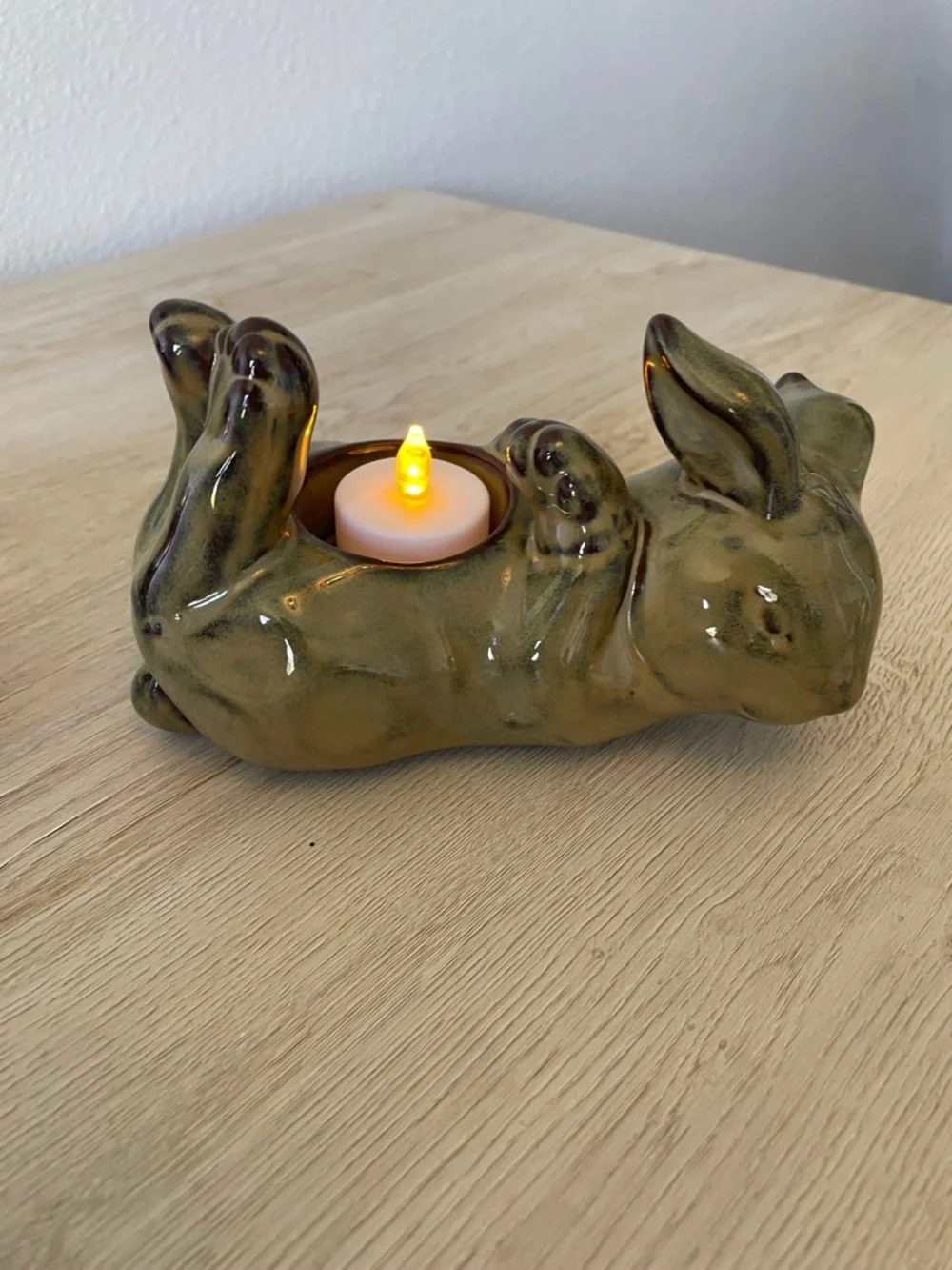 π Vintage Partylite Ceramic Pottery Bunny Rabbit Tea Light candle holders (2) - Picture 5 of 14